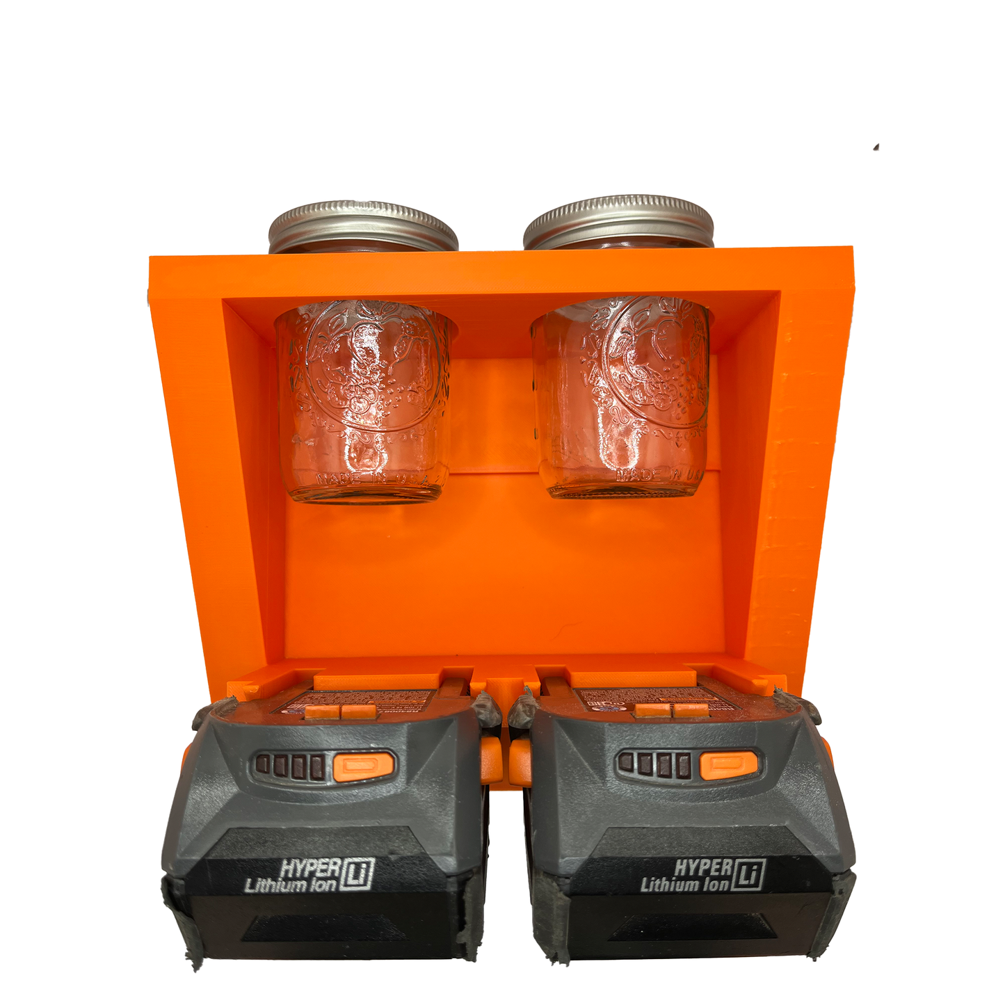 Battery Shelf With Mason Jars