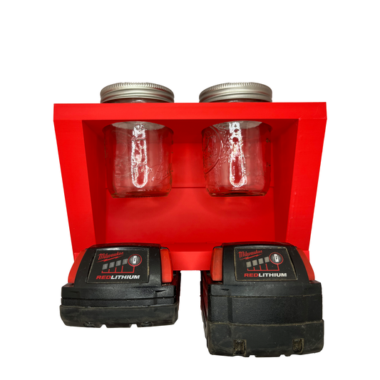 Battery Shelf With Mason Jars